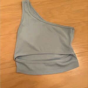 SHEIN Light Blue Ribbed Top